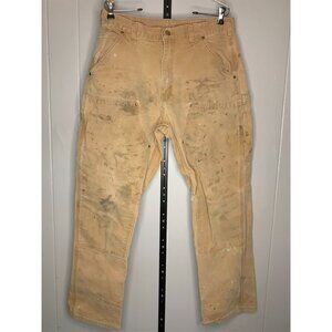 Carhartt Double Knee Canvas Pants Original Dungaree Fit B136 DKB 33x31 Thrashed